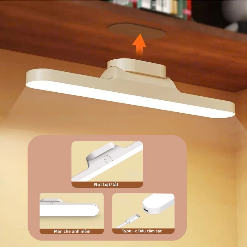 LED Study Lamp Anti-Myopia Eye Protection, Flexible Rotation, Magnetic Wall Mount, Rechargeable, Sensor, With Remote