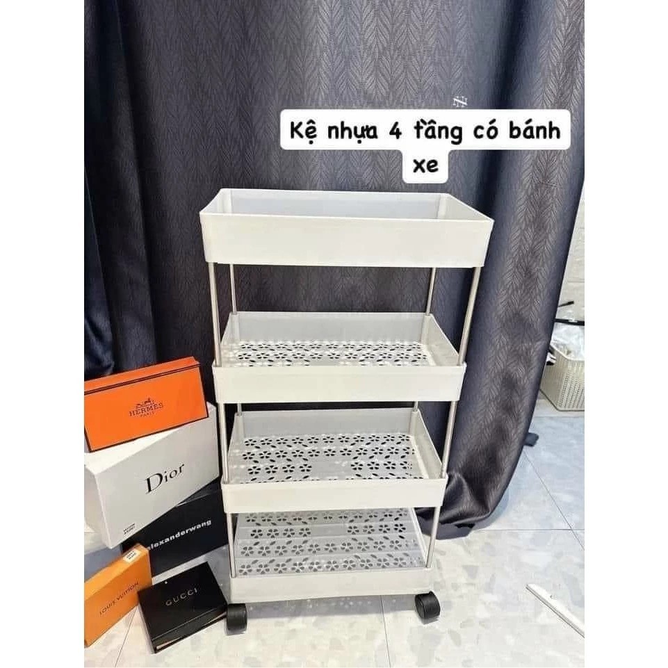 Choice TR1-20456-548 4-Tier Shelf has 4 360-degree rotating wheels for easy movement