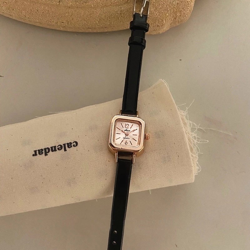 Ins Fashion Small Square Women's Watch Casual Leather Strap Quartz Watch