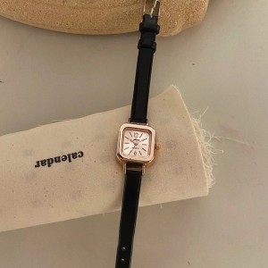 Ins Fashion Small Square Women's Watch Casual Leather Strap Quartz Watch