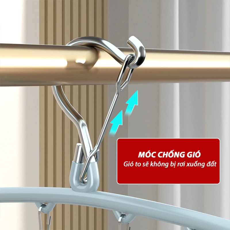 Clothes Hanger with 10 Clips MQ-02 Clothes Hanger with Clips for Drying Clothes, Socks, Underwear, and Baby Clothes Covered with PVC M