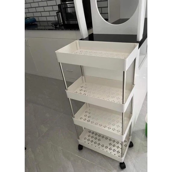 Choice TR1-20456-548 4-Tier Shelf has 4 360-degree rotating wheels for easy movement
