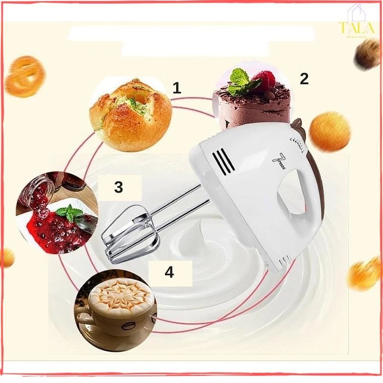7-Speed ​​Handheld Egg Beater - Multi-Function Mini Egg Beater - Powerful Copper Core Motor - 3-Month Warranty