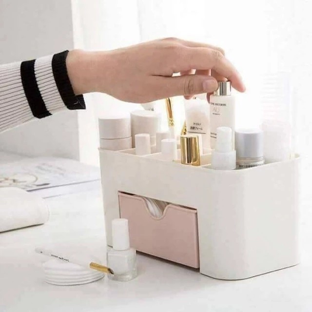 Multi-purpose cosmetic shelf with 1 tier and many convenient compartments, jewelry box 5392