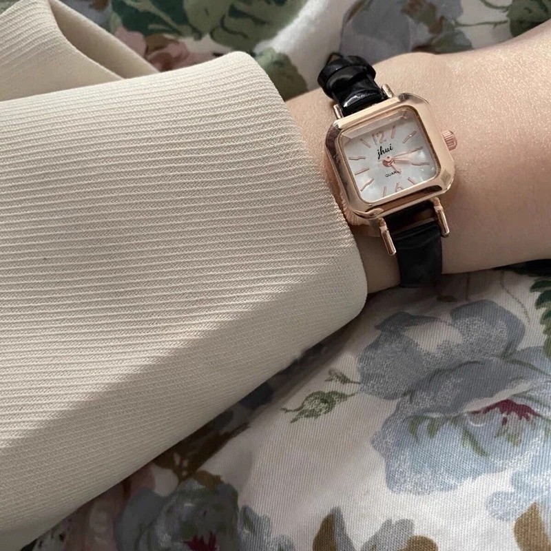 Ins Fashion Small Square Women's Watch Casual Leather Strap Quartz Watch
