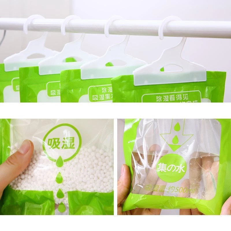 Desiccant Bag - 2-Compartment Clothes Desiccant Packet Anti-Moisture, Anti-Mold with Multi-Function Hanger, Super Absorbent, Extremely Good Moisture 2253