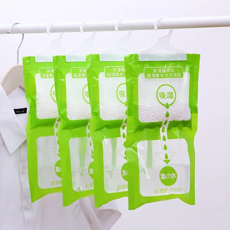 Desiccant Bag - 2-Compartment Clothes Desiccant Packet Anti-Moisture, Anti-Mold with Multi-Function Hanger, Super Absorbent, Extremely Good Moisture 2253