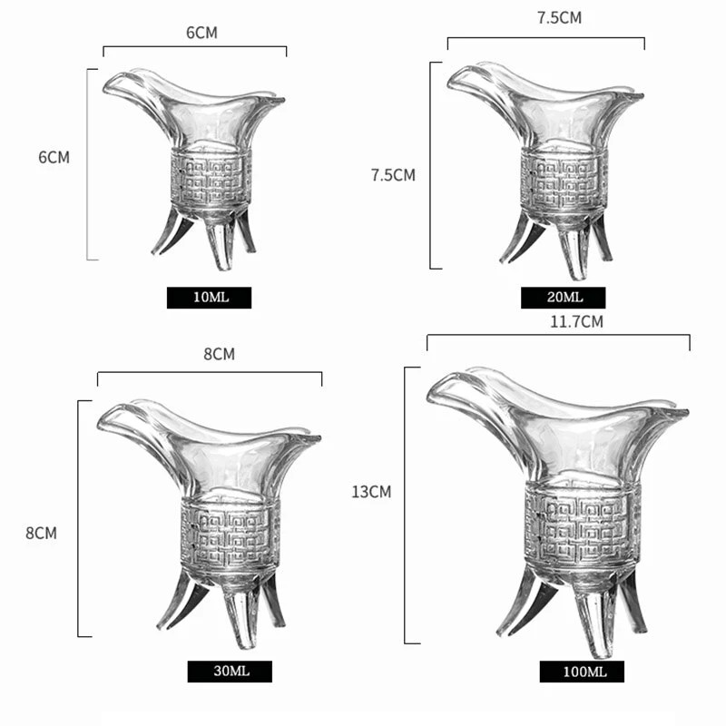 Creative three-legged design antique style wine glass 10ml/20ml/30ml/100ml