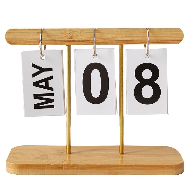 Modern Minimalist Decorative Office Desk Calendar Handcrafted Wood MS3 [CMART_CONVENIENT HOUSEHOLD APPLIANCES]