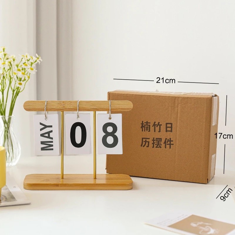 Modern Minimalist Decorative Office Desk Calendar Handcrafted Wood MS3 [CMART_CONVENIENT HOUSEHOLD APPLIANCES]