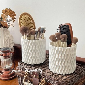 Hộp Đựng Cọ Trang Điểm Thiết Kế 5 Ngăn (SÓNG 3D) , Hộp Để Bàn Đa Năng Cao Cấp