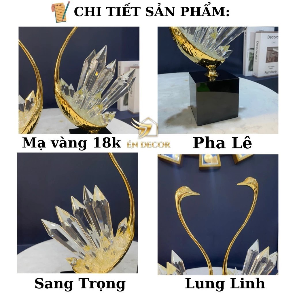 Swan Crystal Decoration SWALLOW DECOR Home Decoration, Living Room, Bedroom, Housewarming, Wedding, New House