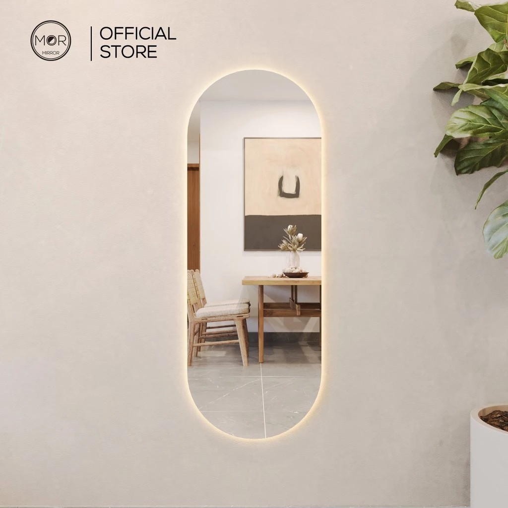 MOR MIRROR high-end oval LED touch room decoration mirror, size 70x170, full accessories