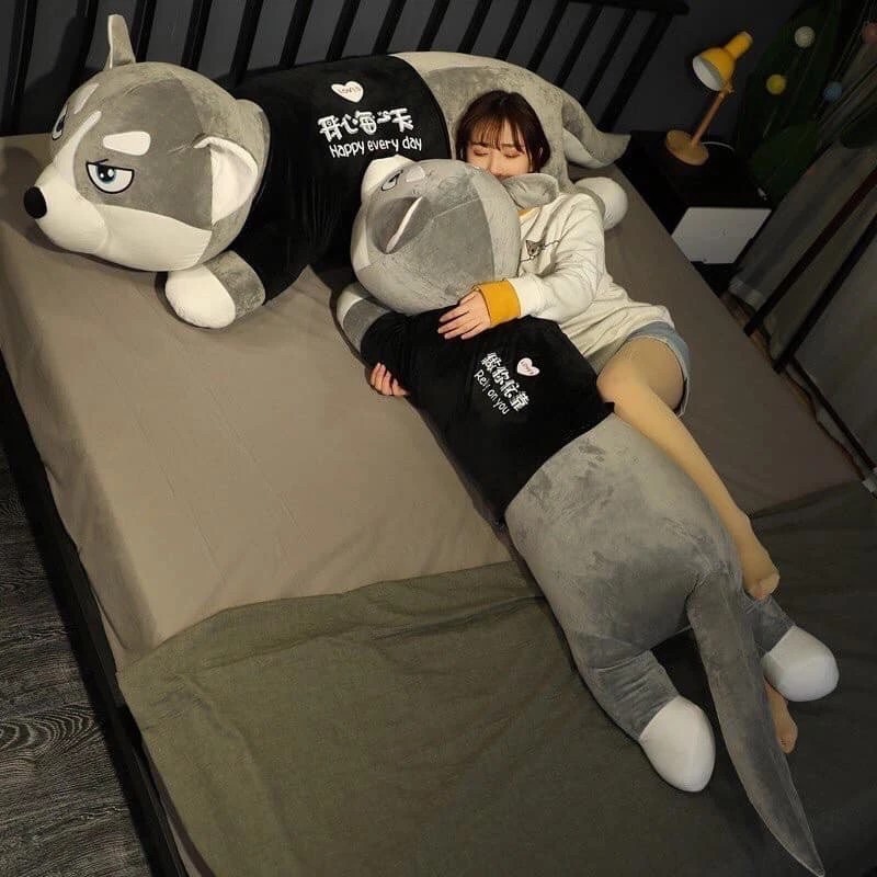 Giant 1m5 Big Crazy Face Husky Teddy Bear, High Quality Cool Husky Stuffed Animal