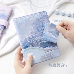 Korean Version Magnetic Lock Notebook Ins Oil Painting Notebook Exquisite Diary High School Student High Value Page Notebook