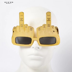 LILY Creative vertical middle finger side glasses props decoration fun Sunglasses uuu