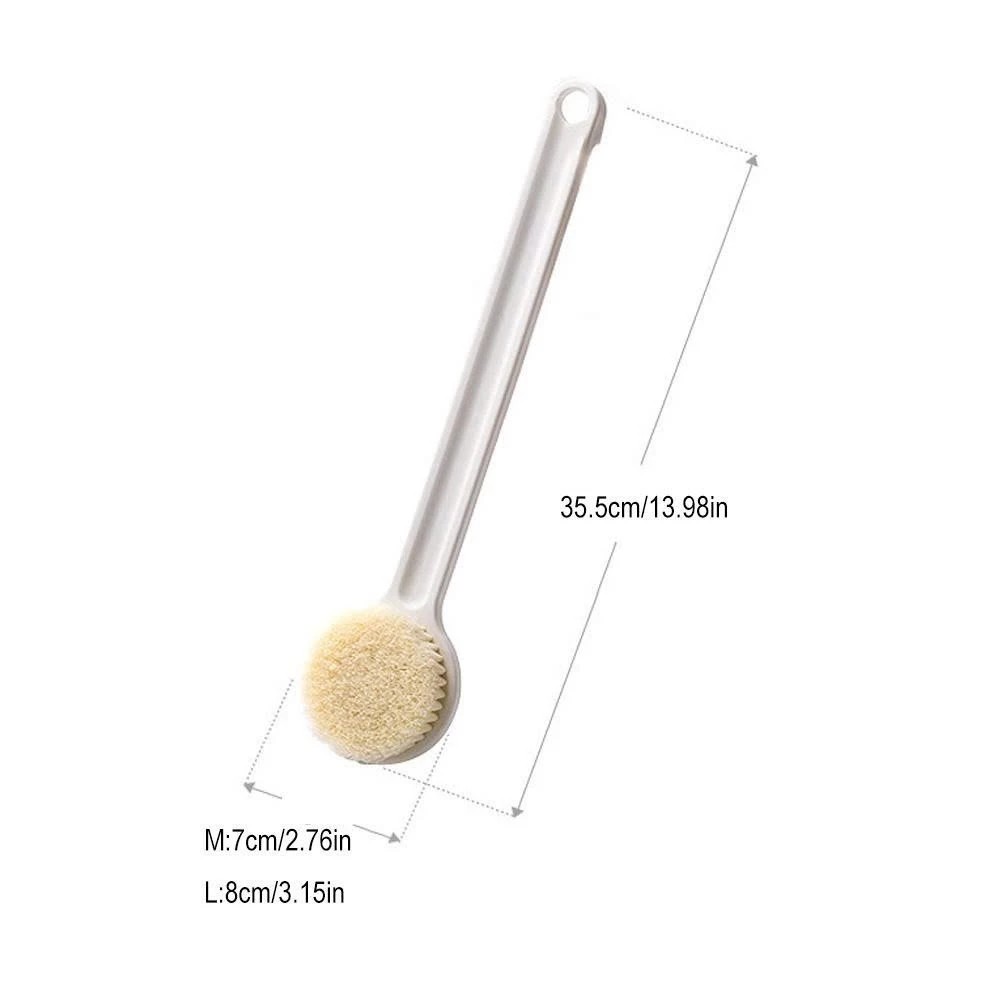 Super Soft Exfoliating Back Scrubber Long Handle, Gentle Full Body Back Scrubbing Bath Brush