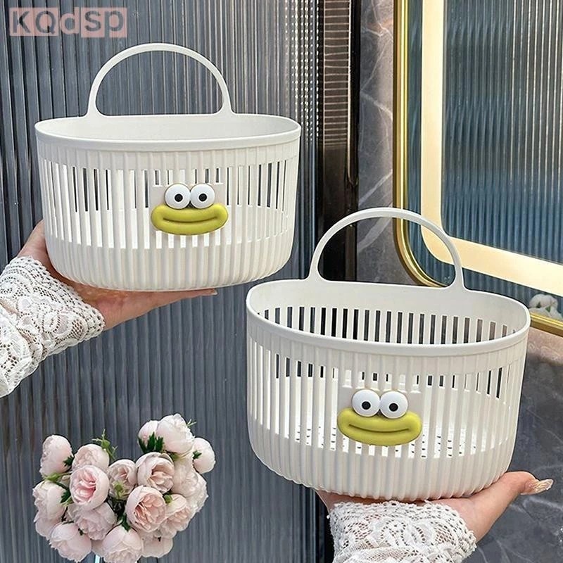 KQdsp Cartoon Multi-function Small Hanging Basket Bathroom Face Towel Storage Basket Kitchen Dormitory Bedside Wall Hanging Beautiful Basket