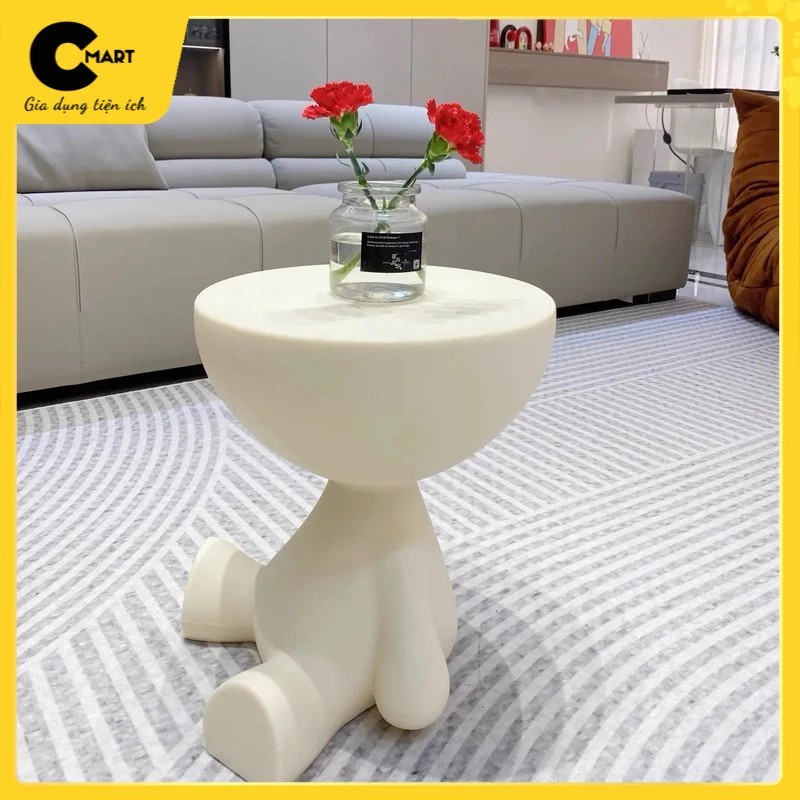 Small Tea Table 2IN1 Cute Bear Shaped Mobile Side Table Balcony Tea Table CMB16