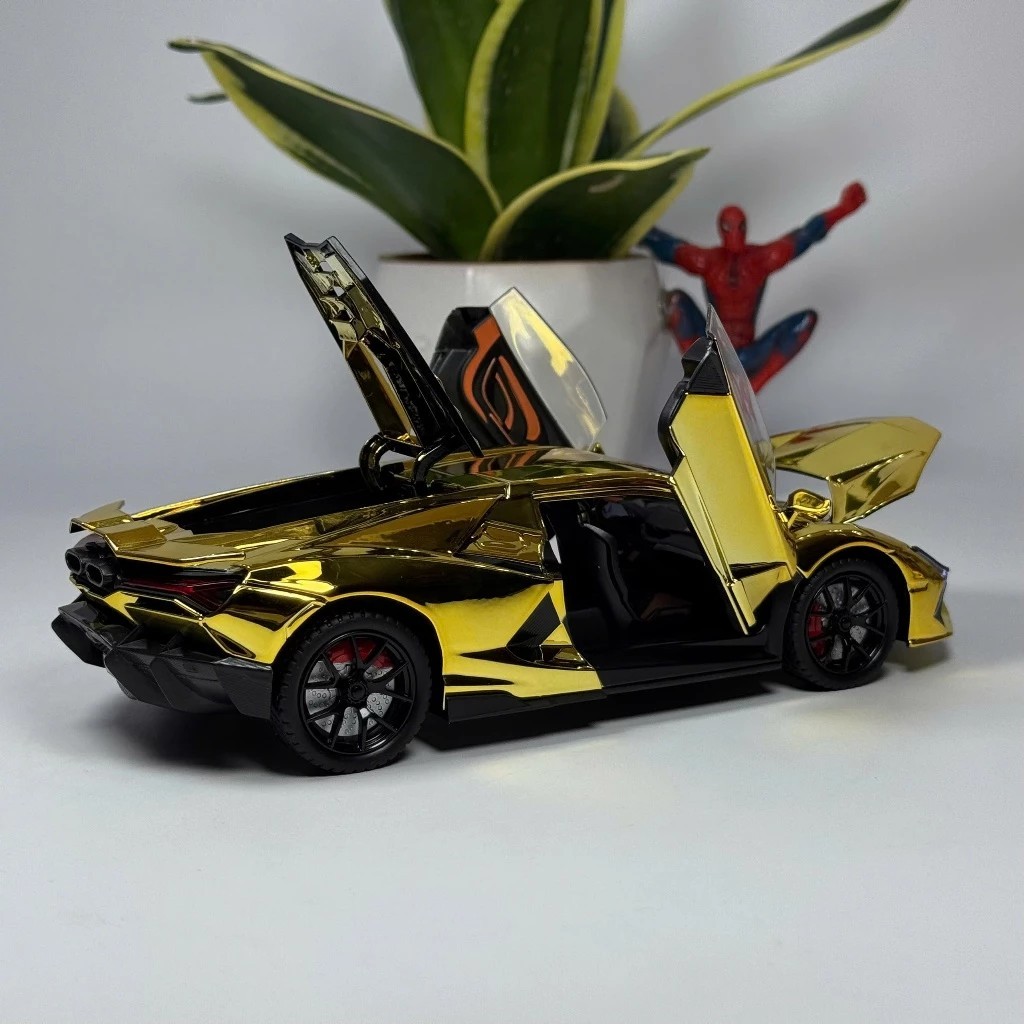 Lamborghini Ghini Revuelto 1:24 scale metal supercar model with steering wheel. Free VIP license plate