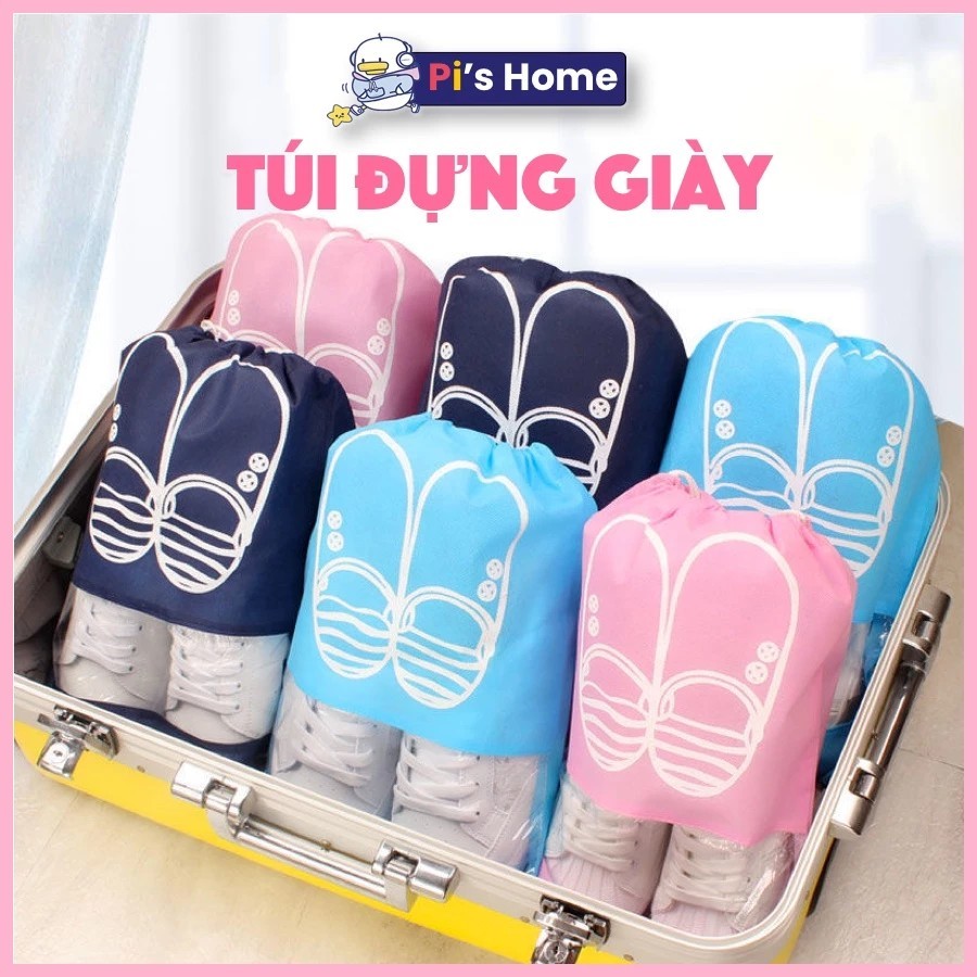 Drawstring canvas shoe bag, for shoe cabinet, travel suitcase