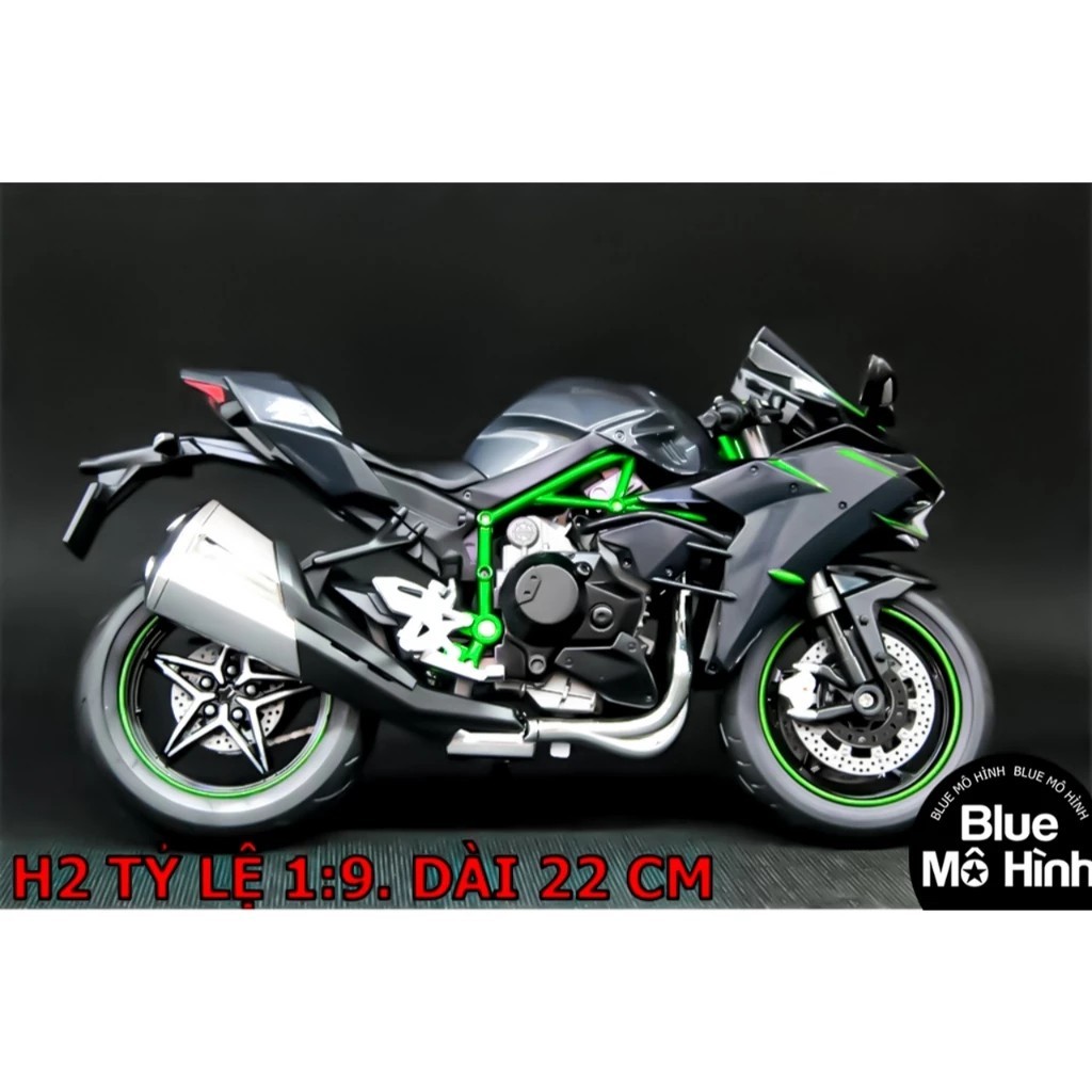 Kawasaki Ninja H2R H2 motorcycle model with light version 1:9