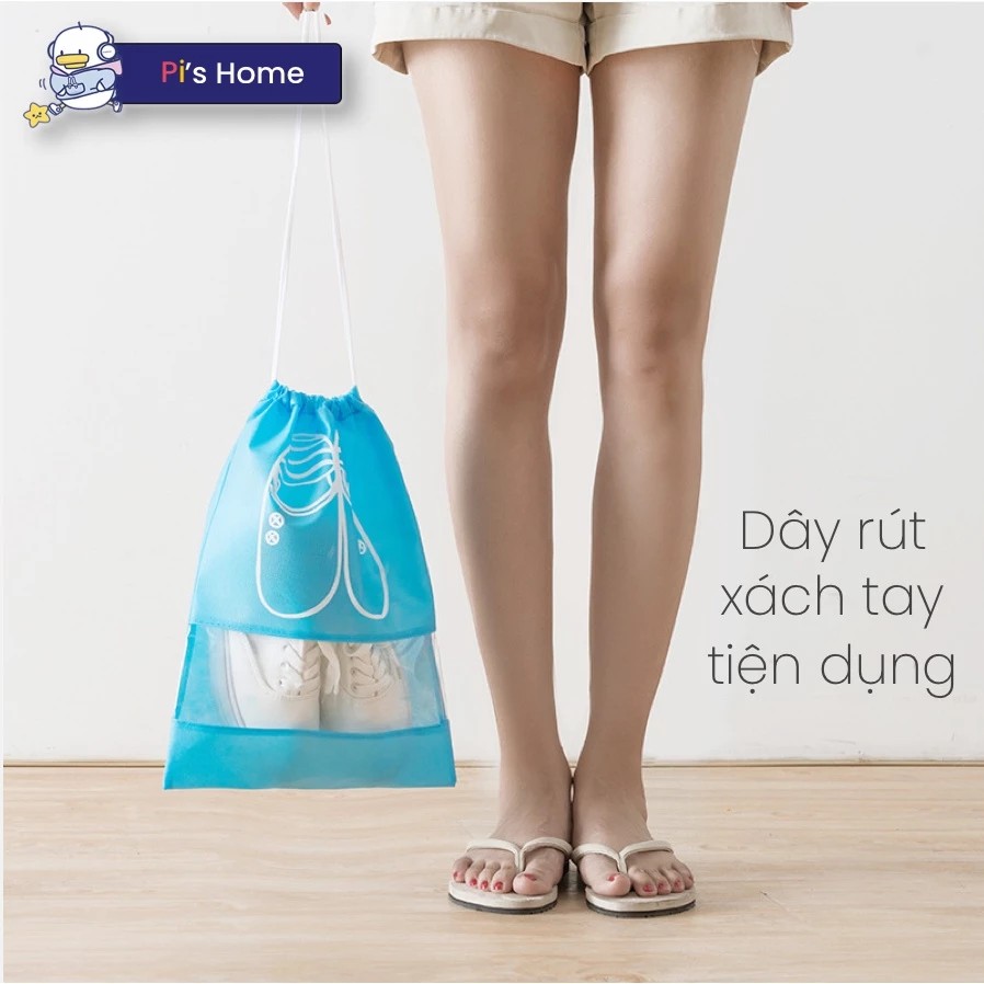 Drawstring canvas shoe bag, for shoe cabinet, travel suitcase