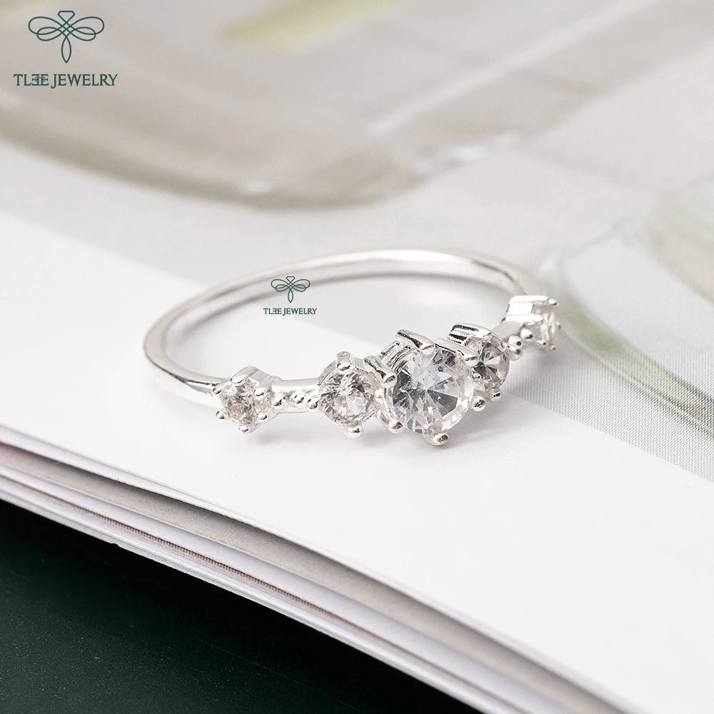 TLEE Snow Princess silver ring for women with sparkling stones TLEE JEWELRY A0156 A0163
