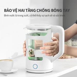 2.0L超快速电热水器，硅硼玻璃材质，自动断电，3个月保修