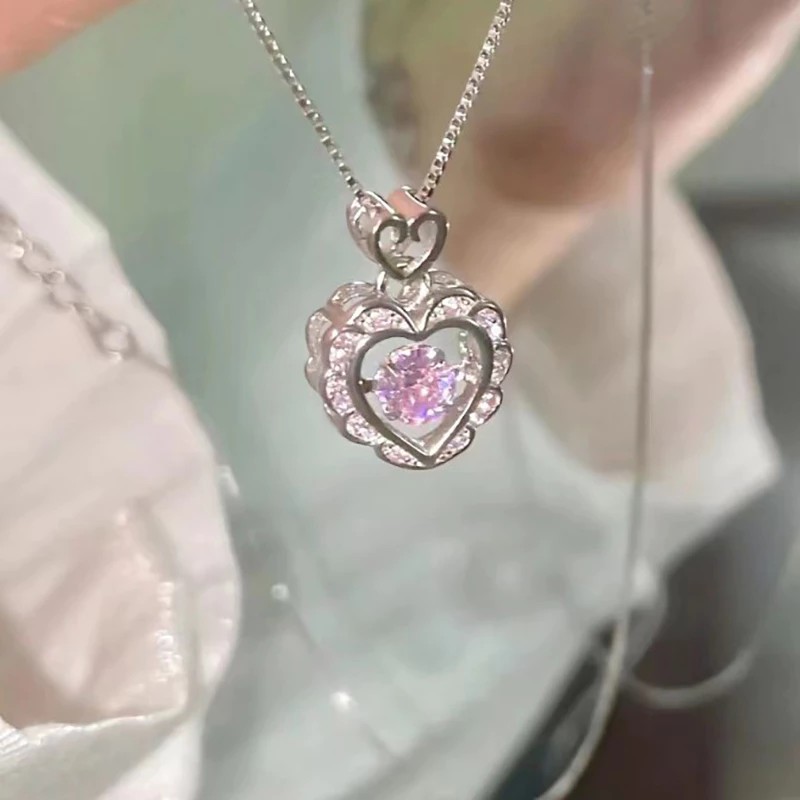Sweet And Gentle Niche Luxe Heartbeat Frequency Design Heart Necklace
