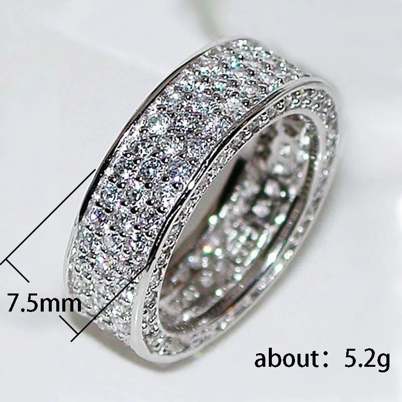 Hiphop ring with 3 rows of CZ stones v1 MAMA KING N7