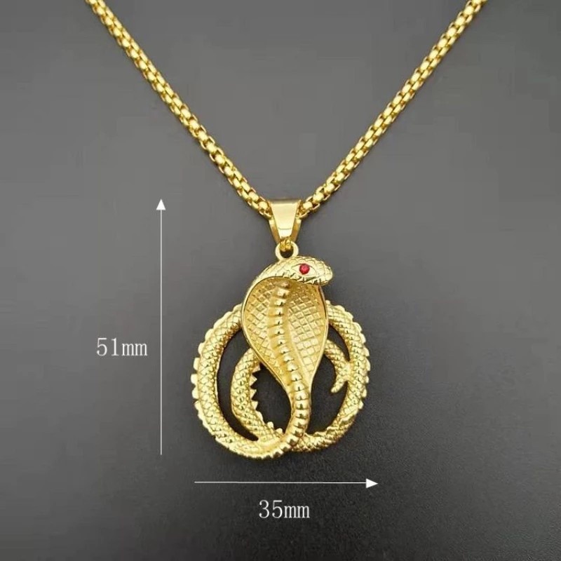 18K Gold Plated Titanium Steel Necklace With Ruby Stone Hip Hop Fashion For Men And Women