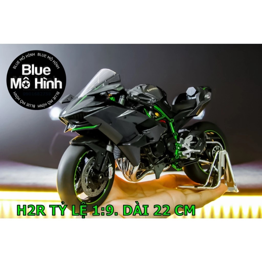 Kawasaki Ninja H2R H2 motorcycle model with light version 1:9