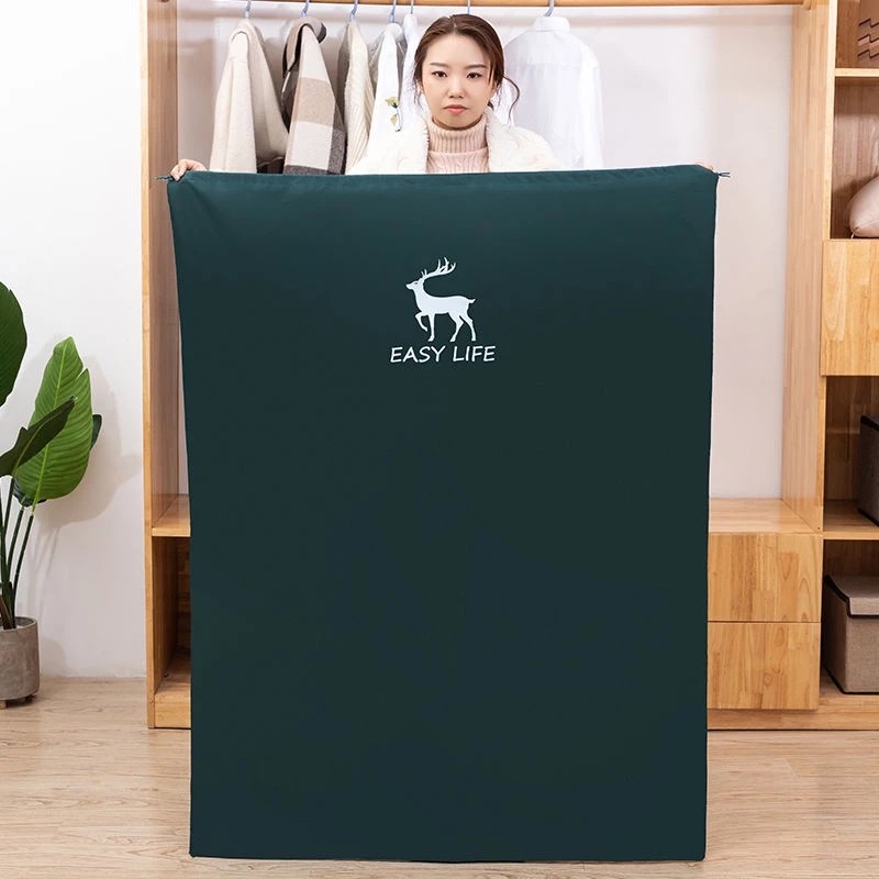 Super large capacity drawstring cloth bag Used to store clothes, blankets, toys and household items with classification and dustproof functions