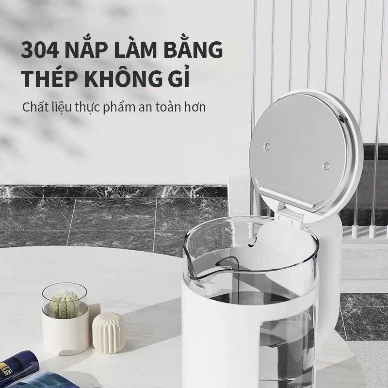 2.0L super fast electric water heater, silicon boron glass material, automatic power off and 3 month warranty