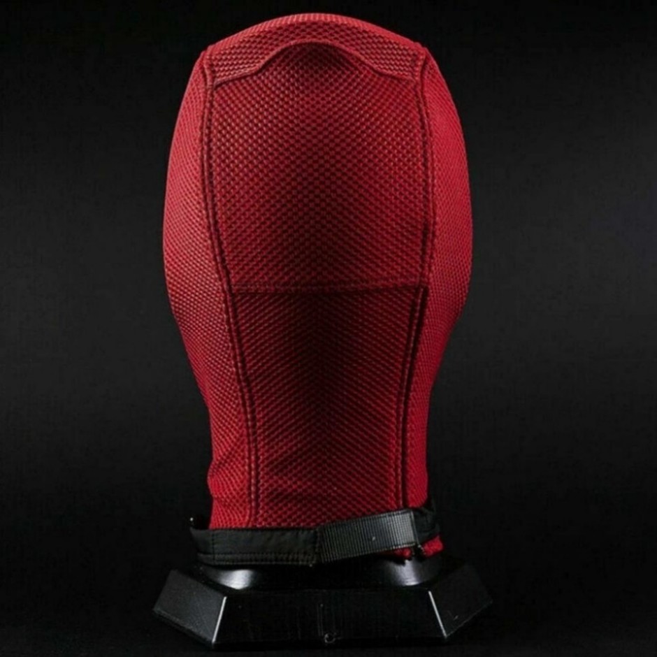 Deadpool 3 Wade Wilson Mask Men Cosplay Prop Red Full Mask Halloween High Quality Perspective Breathable Knitted Helmet