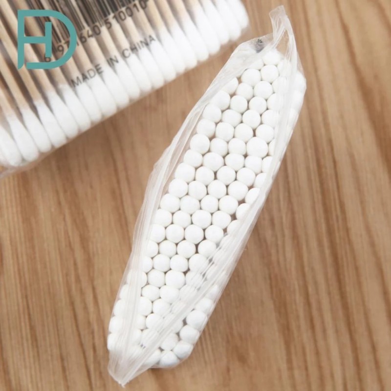 Ear swabs, 100 wooden ear swabs, sterilized with 2 heads, environmentally friendly