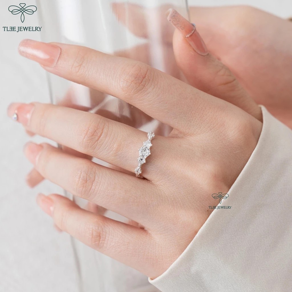 TLEE Snow Princess silver ring for women with sparkling stones TLEE JEWELRY A0156 A0163
