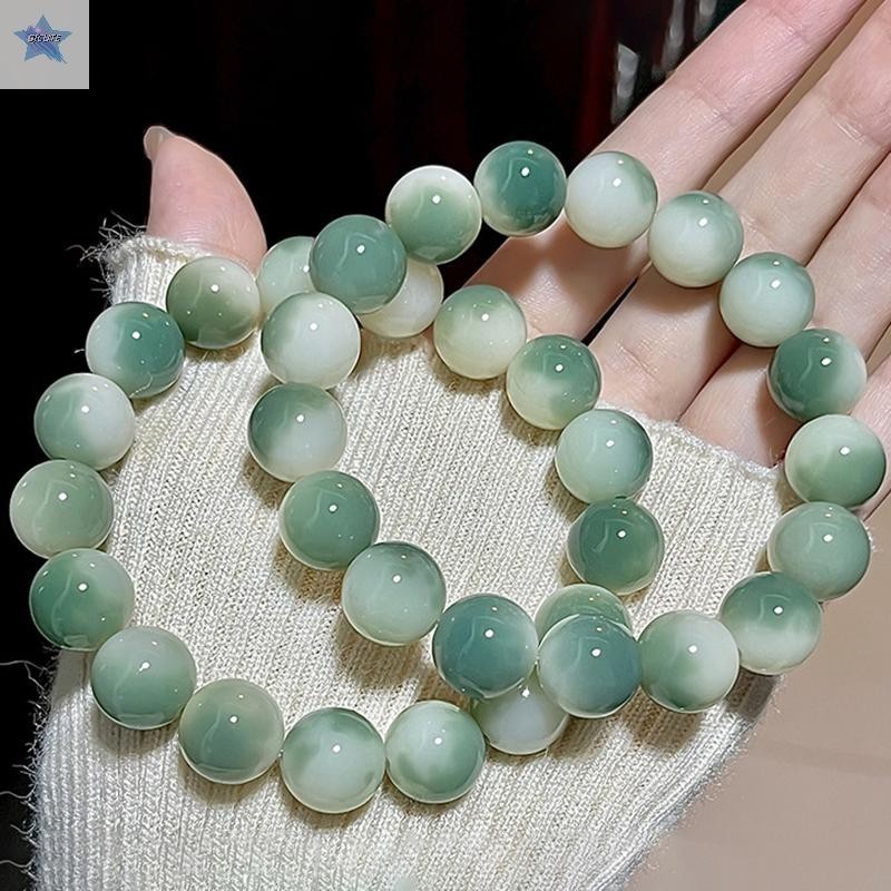 Gjcute Natural Bodhi Root Bracelet With Round Beads Buddha Beads Remembrance Bracelet VN