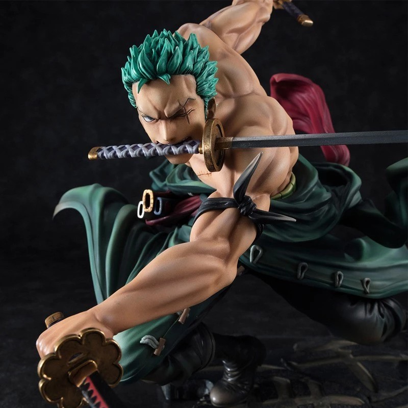 Onepiece model - Zoro running large size 18cm - [With purple haki + 2 heads]