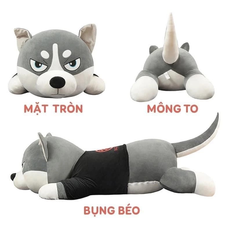 Giant 1m5 Big Crazy Face Husky Teddy Bear, High Quality Cool Husky Stuffed Animal