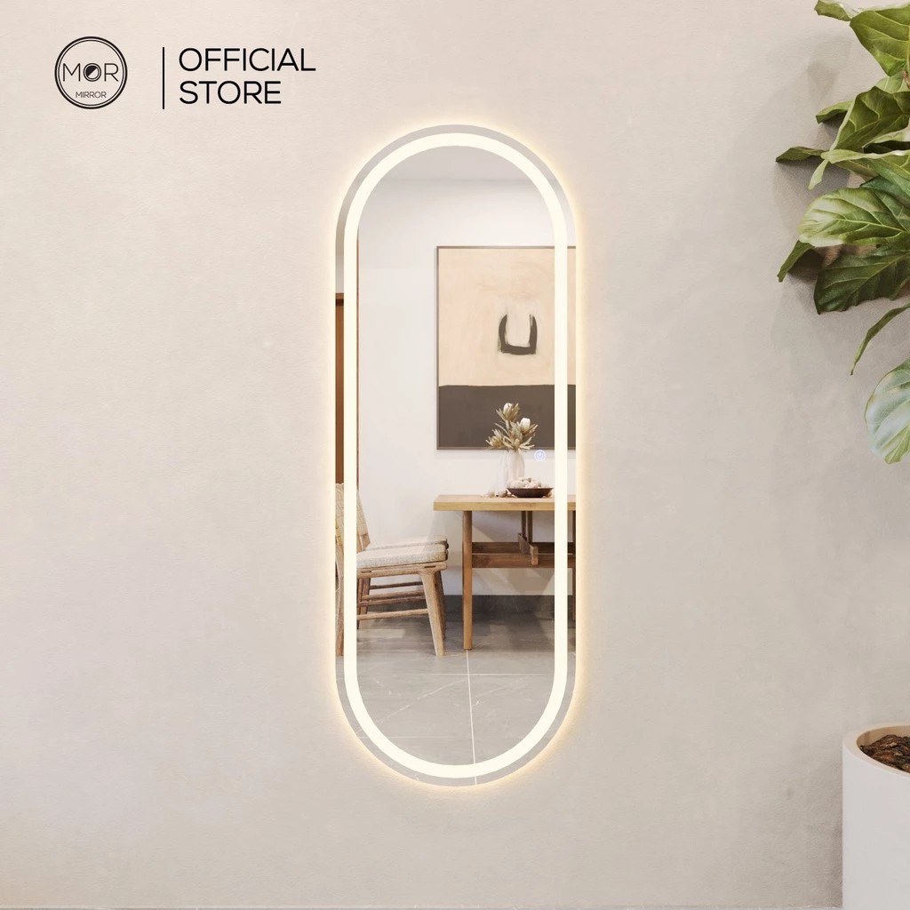 MOR MIRROR high-end oval LED touch room decoration mirror, size 70x170, full accessories