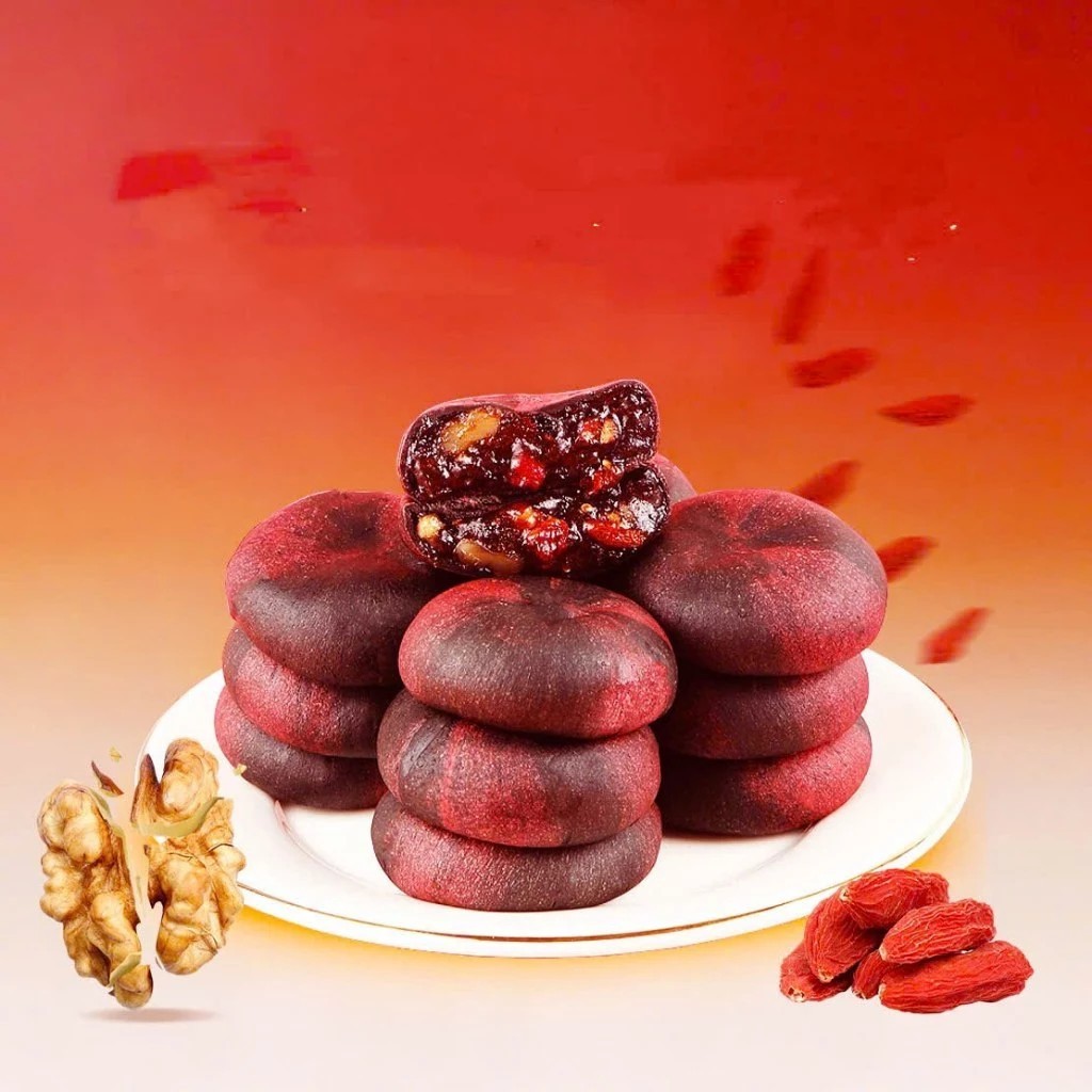 Red Apple Brown Rice Cake, Light Sweet Taste, Soft, Chewy, Delicate Flavor