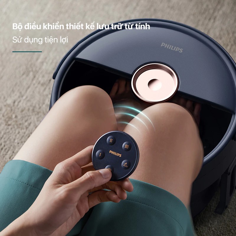 PHILIPS 6501 Massage Foot Bath - compact design, relaxing foot massage, heating with high capacity 800W