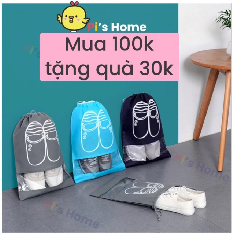 Drawstring canvas shoe bag, for shoe cabinet, travel suitcase