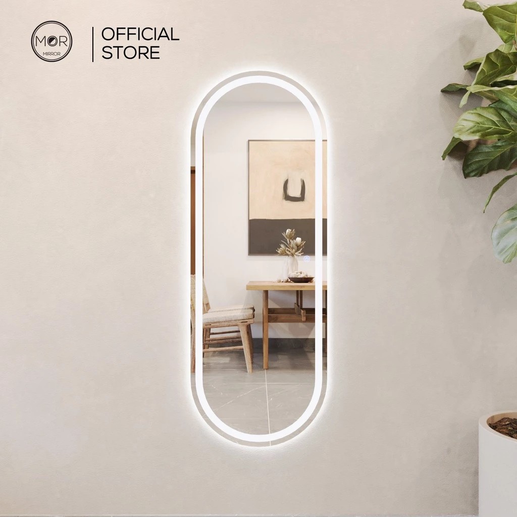 MOR MIRROR high-end oval LED touch room decoration mirror, size 70x170, full accessories