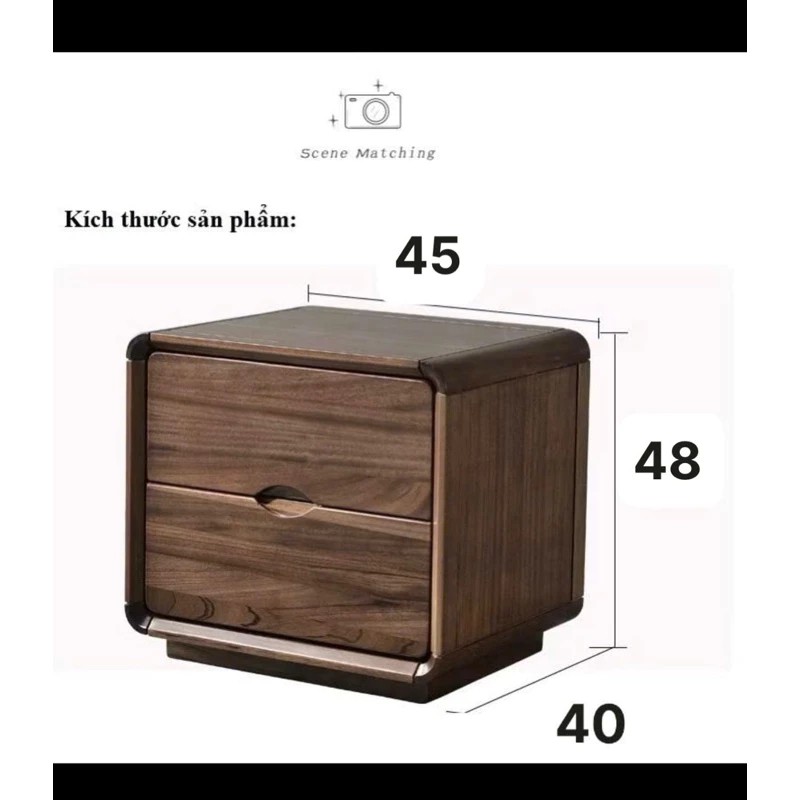 ♥️Freeship♥️wooden bedside cabinet with 2 drawers - cabinet with secret compartment