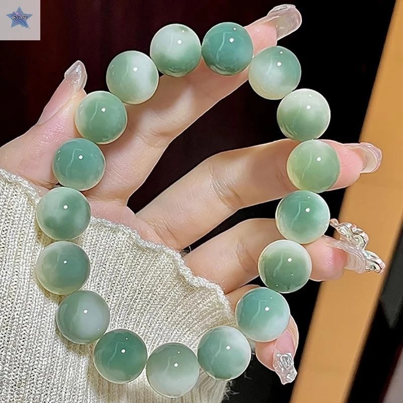 Gjcute Natural Bodhi Root Bracelet With Round Beads Buddha Beads Remembrance Bracelet VN