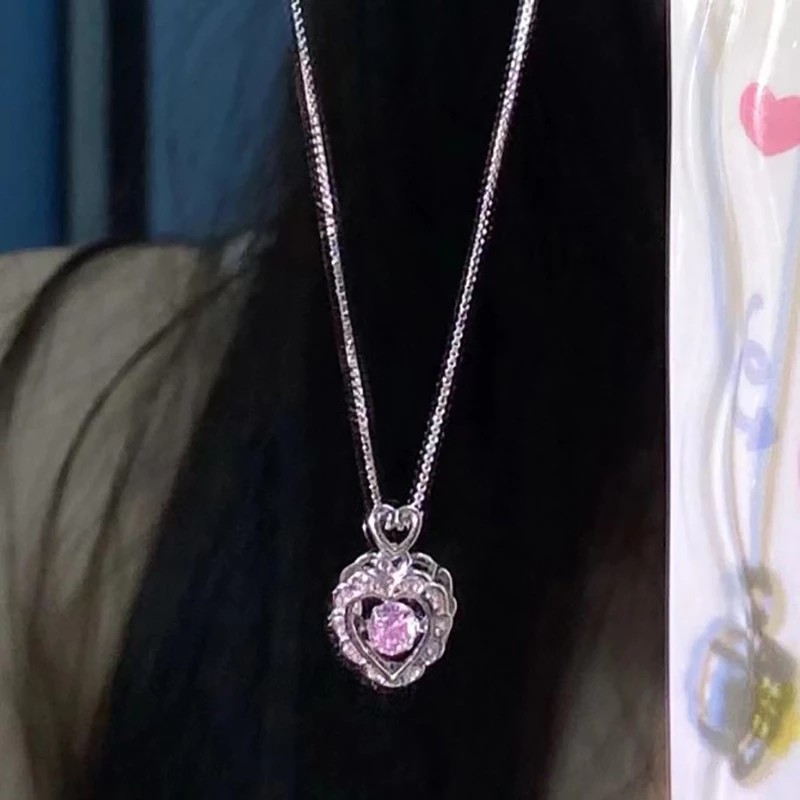 Sweet And Gentle Niche Luxe Heartbeat Frequency Design Heart Necklace