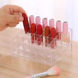 24-cell lipstick tray made of transparent Mica - Super durable cosmetic storage tool